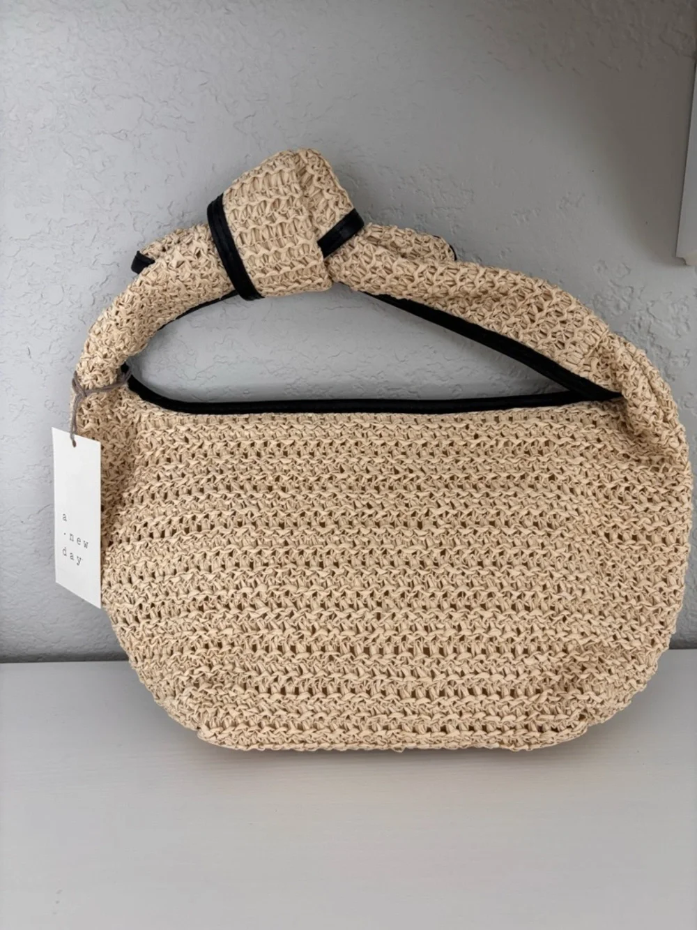 A NEW DAY Knot Handle Raffia Purse NWT - Picture 5 of 8